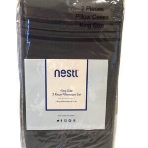 nestl King Size Pillowcase Set Charcoal Gray 20" x 40"